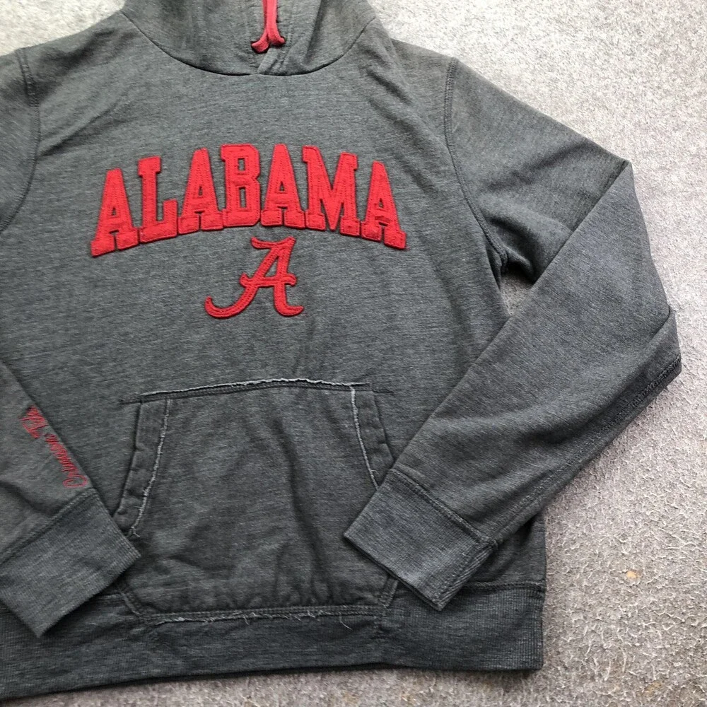 Alabama Crimson Tide Hoodie Womens L Gray NCAA Football Pressbox Sweatshirt